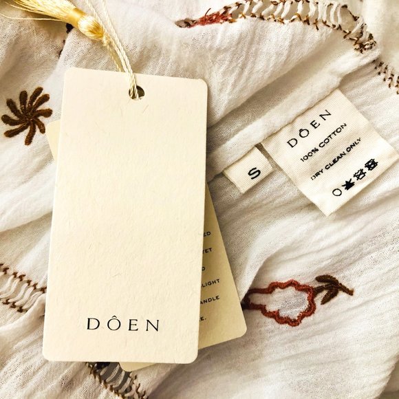 DOEN Embroidered Smocked Gauze Joni Maxi Dress - Picture 4 of 4